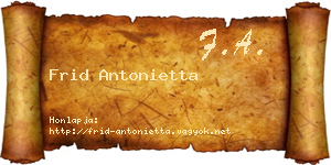 Frid Antonietta névjegykártya